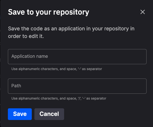 Application name and path