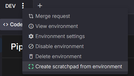 Creating Scratchpad from Environment